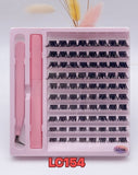Fluffy C-Curl Individual Cluster DIY Volume Eyelash Extension Mixed Length (5-12mm) With Bond and Tweezers #LC154
