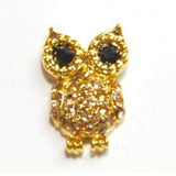 Fuschia Nail Art - Owl - Gold