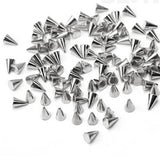 Fuschia Nail Art - Mini Spikes - Silver