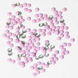 Fuschia Nail Art - Pastel Pink Studs - Medium Circle