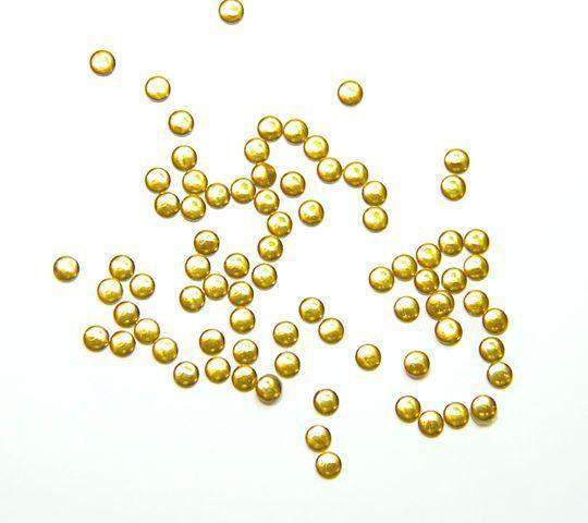Fuschia, Fuschia Nail Art - Nail Studs - Small Gold Circle, Mk Beauty Club, Metal Parts