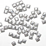 Fuschia Nail Art - Nail Studs - Medium Silver Square