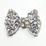 Fuschia, Fuschia Nail Art Charms - Crystal Glam Bow - Crystal/Silver, Mk Beauty Club, Nail Art Charms