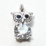 Fuschia Nail Art - Owl Charm - Silver