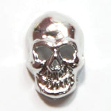 Fuschia Nail Art - Skull - Silver