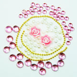Fuschia, Fuschia Nail Art -  Rose & Rhinestone 5pc Set - Pink, Mk Beauty Club, Nail Art