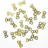 Fuschia Nail Art Charms - Gold Metal Kitty Bow