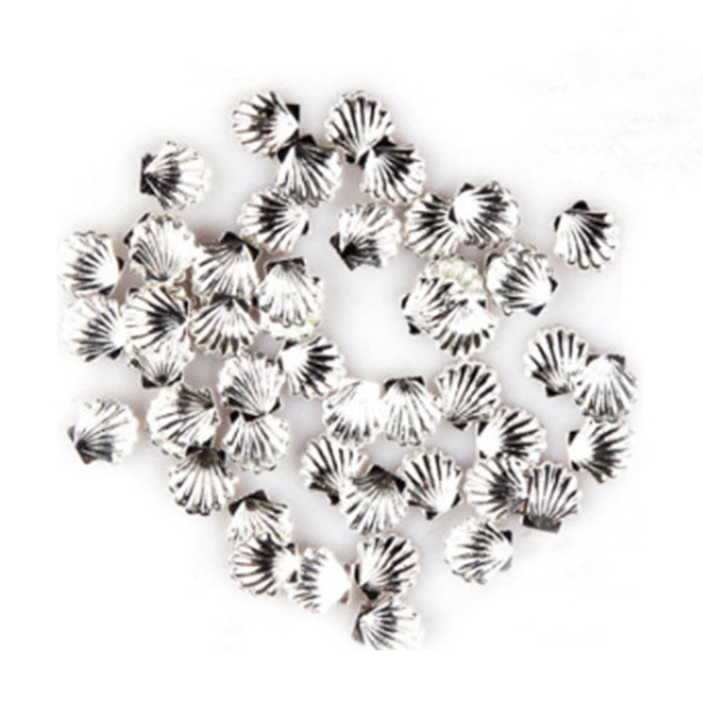Fuschia, Fuschia Nail Art - Seashell Studs - Small Silver, Mk Beauty Club, Metal Parts
