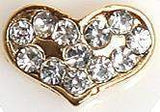 Fuschia, Fuschia Nail Art - Heart  Large - Gold/Crystal, Mk Beauty Club, Nail Art
