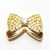 Fuschia, Fuschia Nail Art Charms - Axe Bow - Gold, Mk Beauty Club, Nail Art Charms