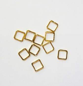 Fuschia, Fuschia Nail Art - Geometric Square - Gold, Mk Beauty Club, Metal Parts