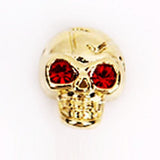 Fuschia, Fuschia Nail Art - Skull - Gold/Red, Mk Beauty Club, Nail Art