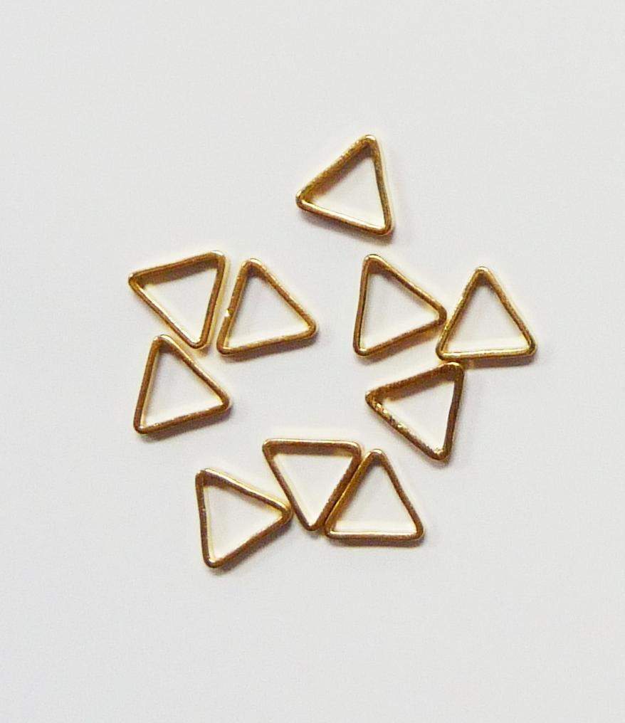 Fuschia, Fuschia Nail Art - Geometric Triangle - Gold, Mk Beauty Club, Metal Parts