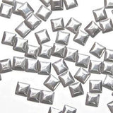 Fuschia Nail Art - Nail Studs - Large Silver Square