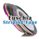 Fuschia Nail Wraps - Striping Tape - White
