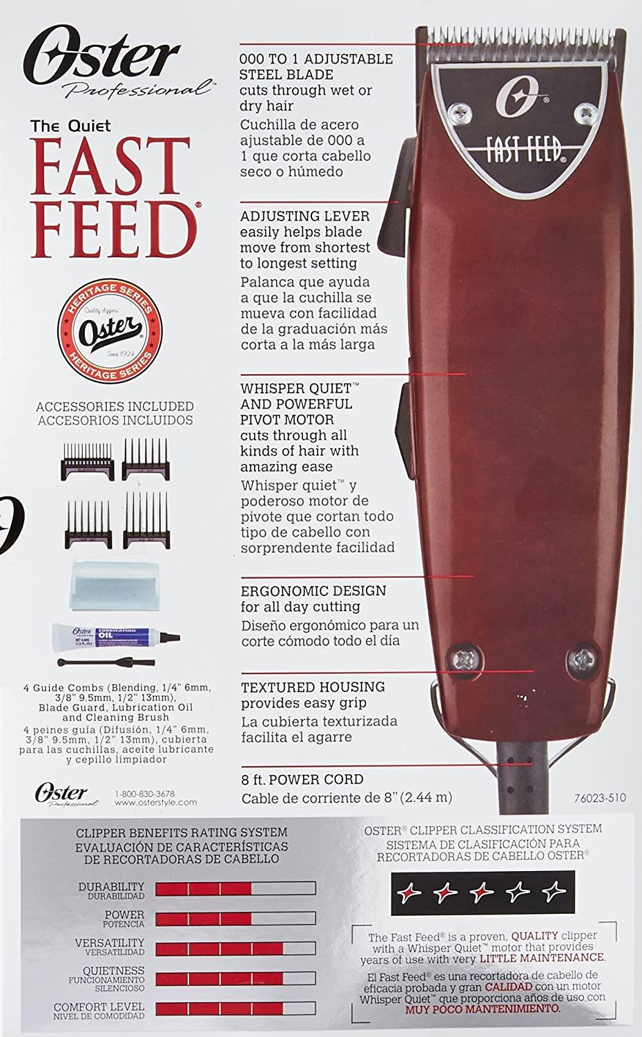 Oster Fast Feed Adjustable Pivot Motor Hair Clipper 76023-510 – Mk Beauty  Club