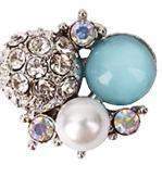 Fuschia, Fuschia Nail Art - Pearls and Crystals - Blue/Silver, Mk Beauty Club, Nail Art