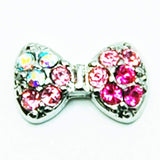 Fuschia, Fuschia Nail Art Charms - Flat Bow - Pink Fade Silver, Mk Beauty Club, Nail Art Charms