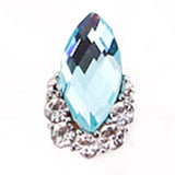 Fuschia Nail Art - Oval Crystal - Sky Blue