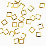 Fuschia Nail Art - Gold Metal Square