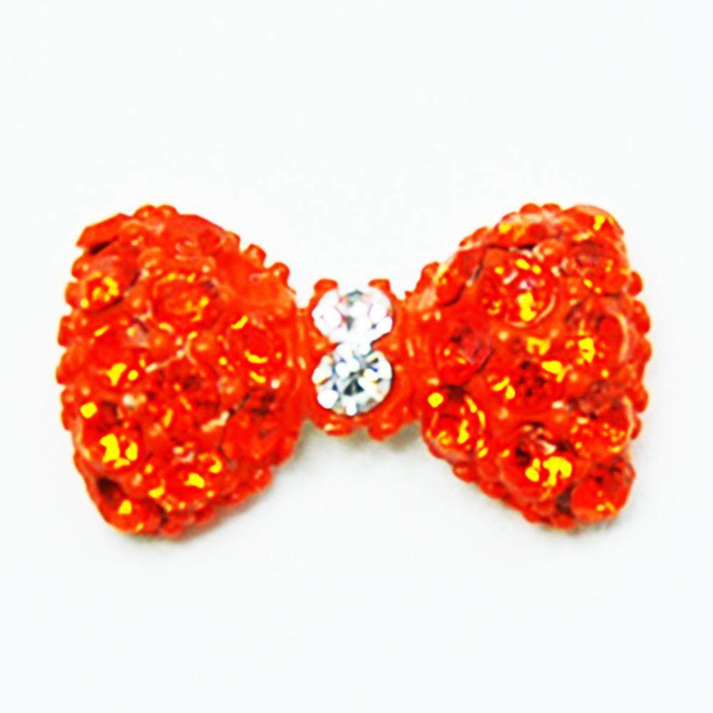 Fuschia, Fuschia Nail Art Charms - Crystal Bow - Neon Orange, Mk Beauty Club, Nail Art Charms