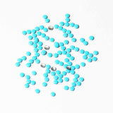Fuschia Nail Art - Pastel Blue Studs - Small Circle