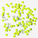Fuschia Nail Art - Neon Yellow Studs - Large Circle