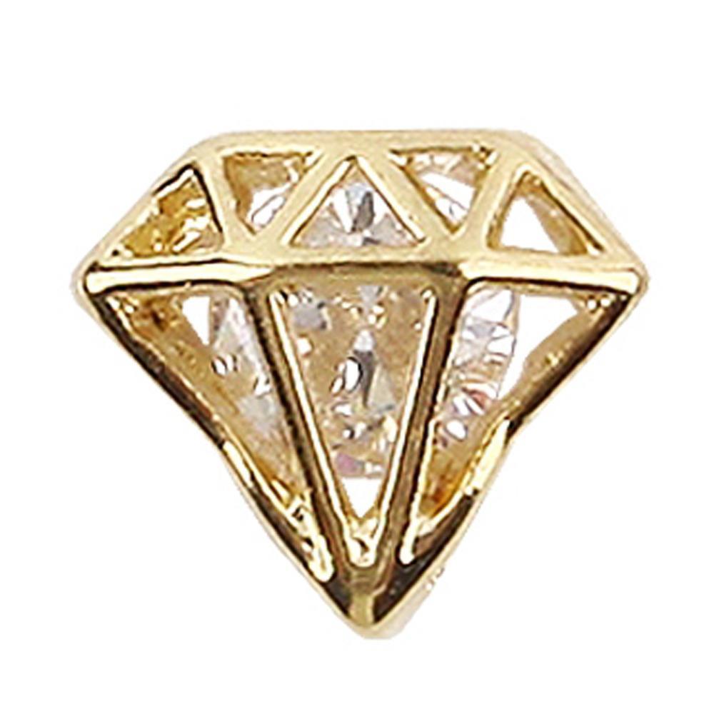 Fuschia, Fuschia Nail Art - Encased Diamonds - Gold, Mk Beauty Club, Nail Art