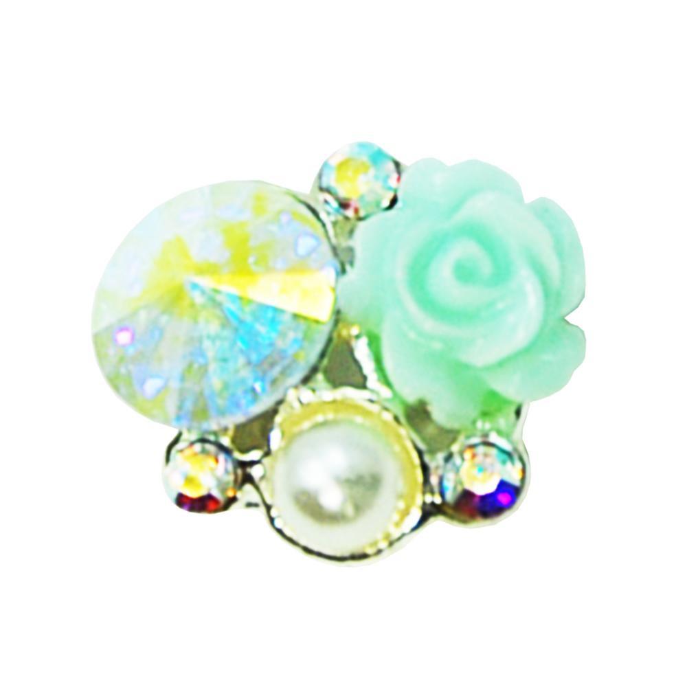 Fuschia, Fuschia Nail Art -  Rose & Crystals - Aurora, Mk Beauty Club, Nail Art