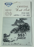 Nail Art Crystals Black - #3 (1440pcs)