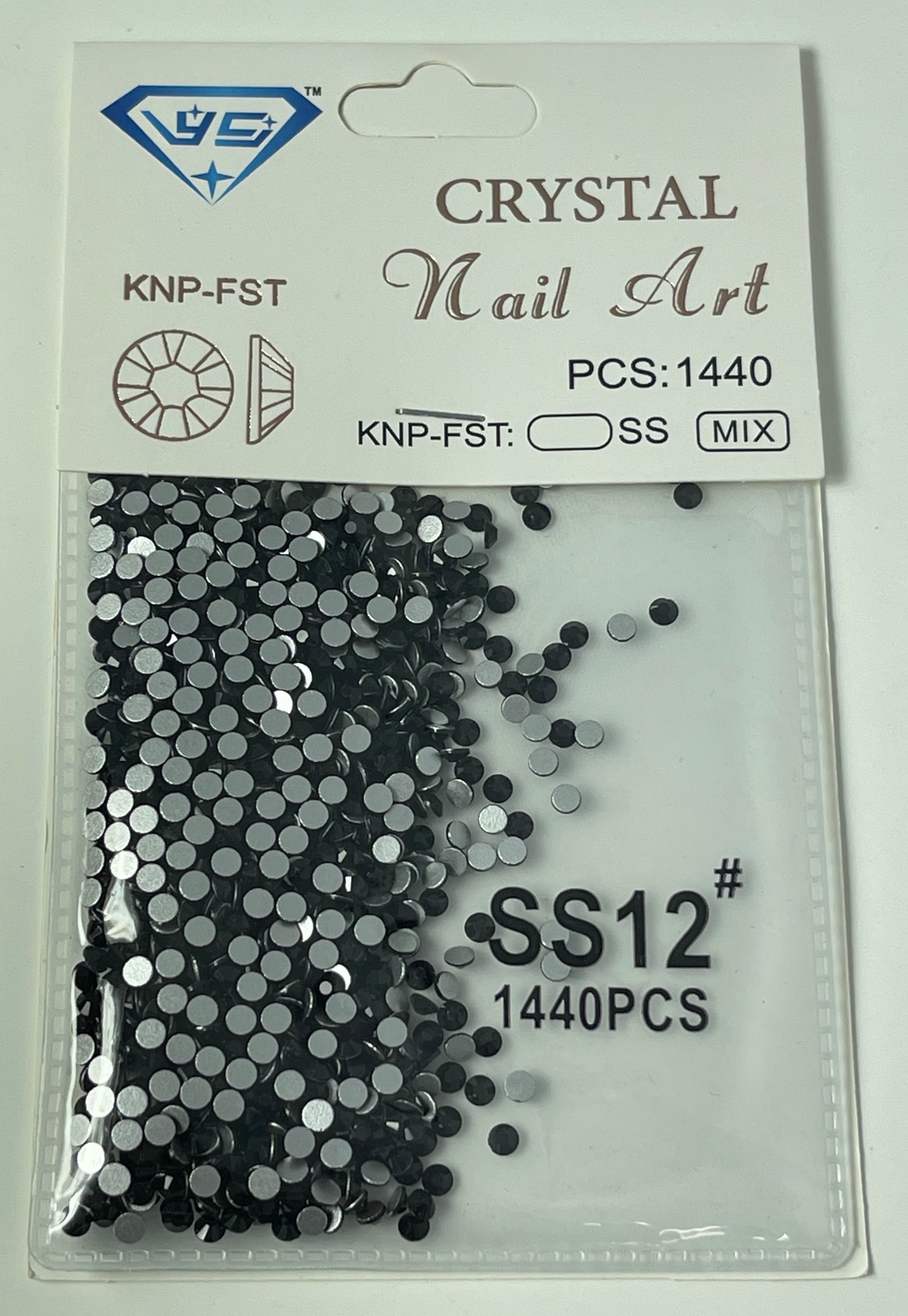 Nail Art Crystals Black - #12 (1440pcs)