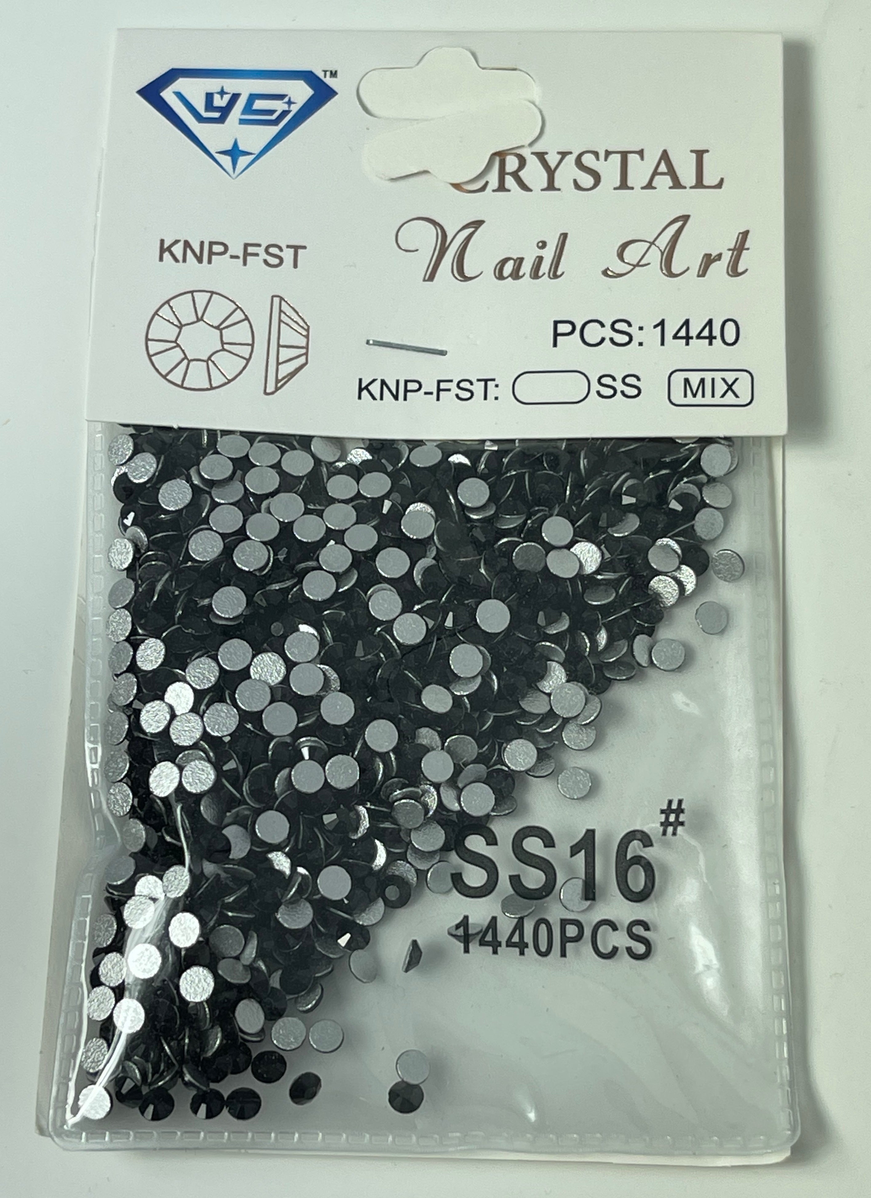 Nail Art Crystals Black - #16 (1440pcs)