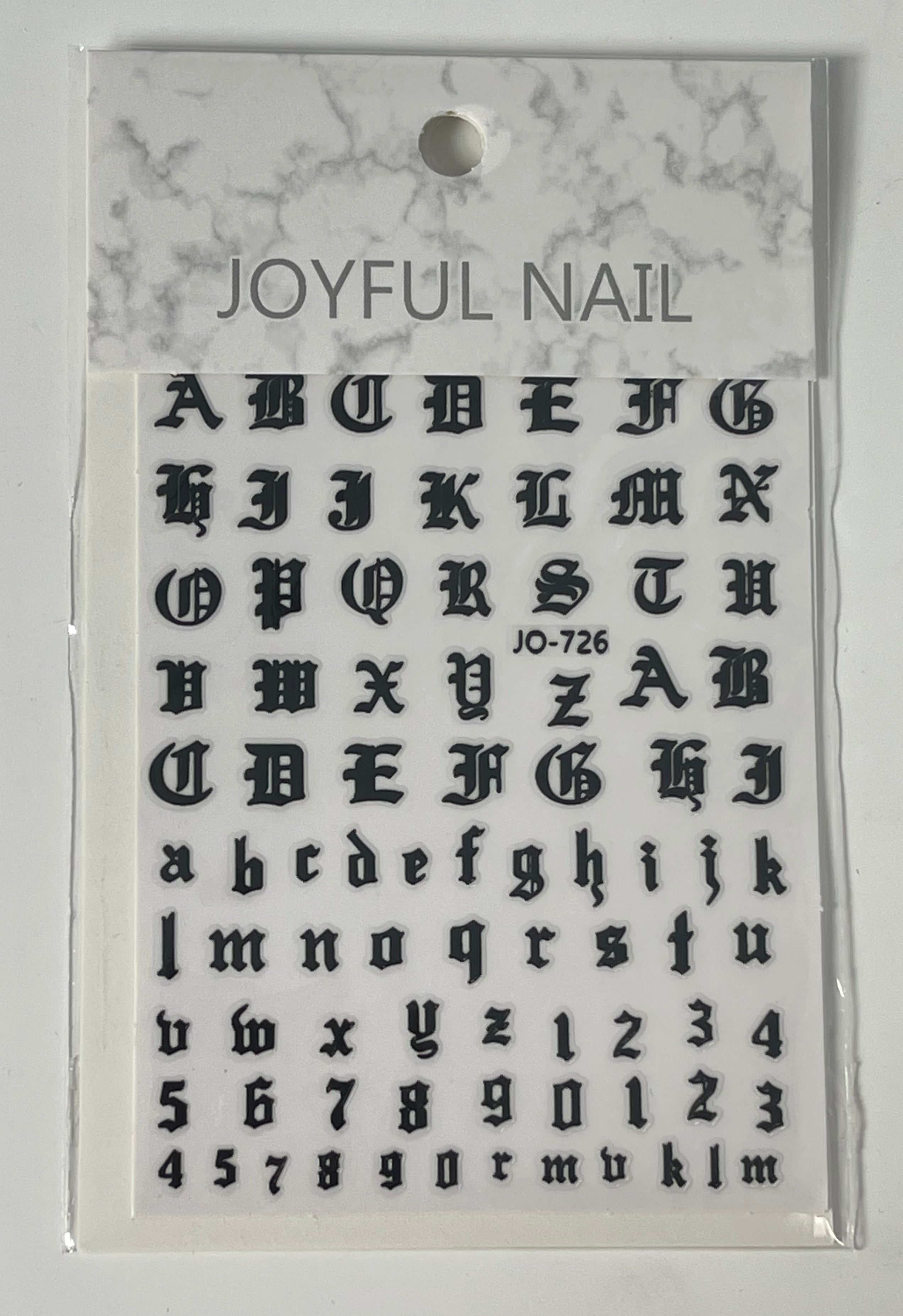 NAIL STICKER Font, Black Alphabet #XF3359 - TDI, Inc