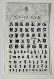 Nail Art Alphabet Fonts Stickers - Black