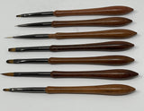 Nail Art Brush Set with Wood handles - 7pcs