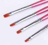 DL Professional Gel Brush Set with Holder 6 Piece Pink Gel Brush - Mk Beauty Club