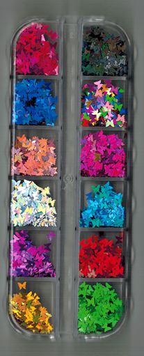 MK Nail Art - Multi-Color Butterflies - Set 12