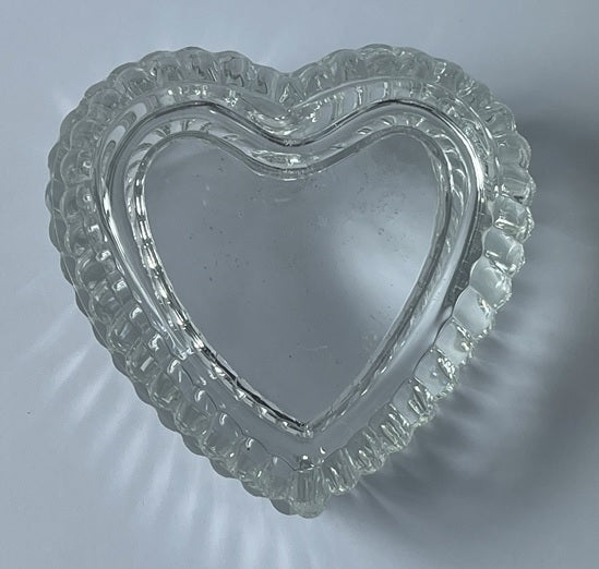 Crystal Heart Shaped Dappen Dish with Lid