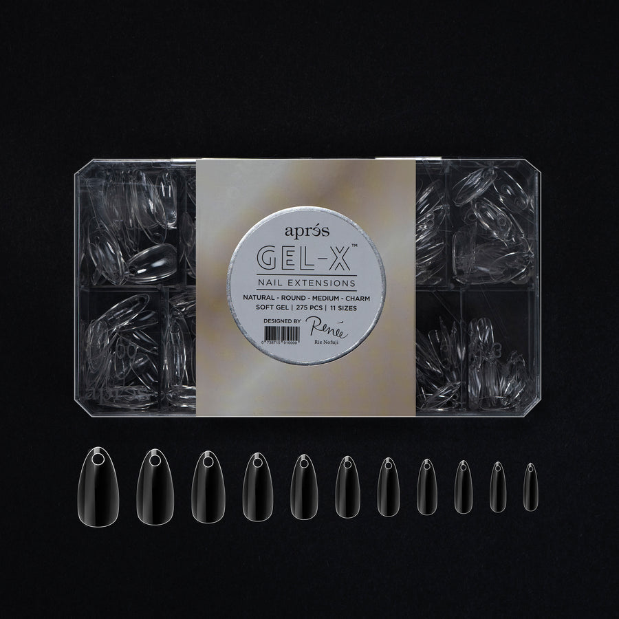 Apres Rie Nofuji x Gel-X Natural Round Medium Charm Box -275pcs