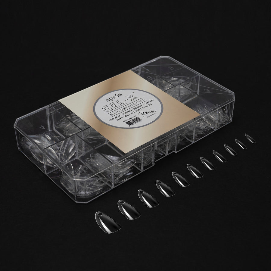 Apres Rie Nofuji x Gel-X Natural Round Medium Charm Box -275pcs