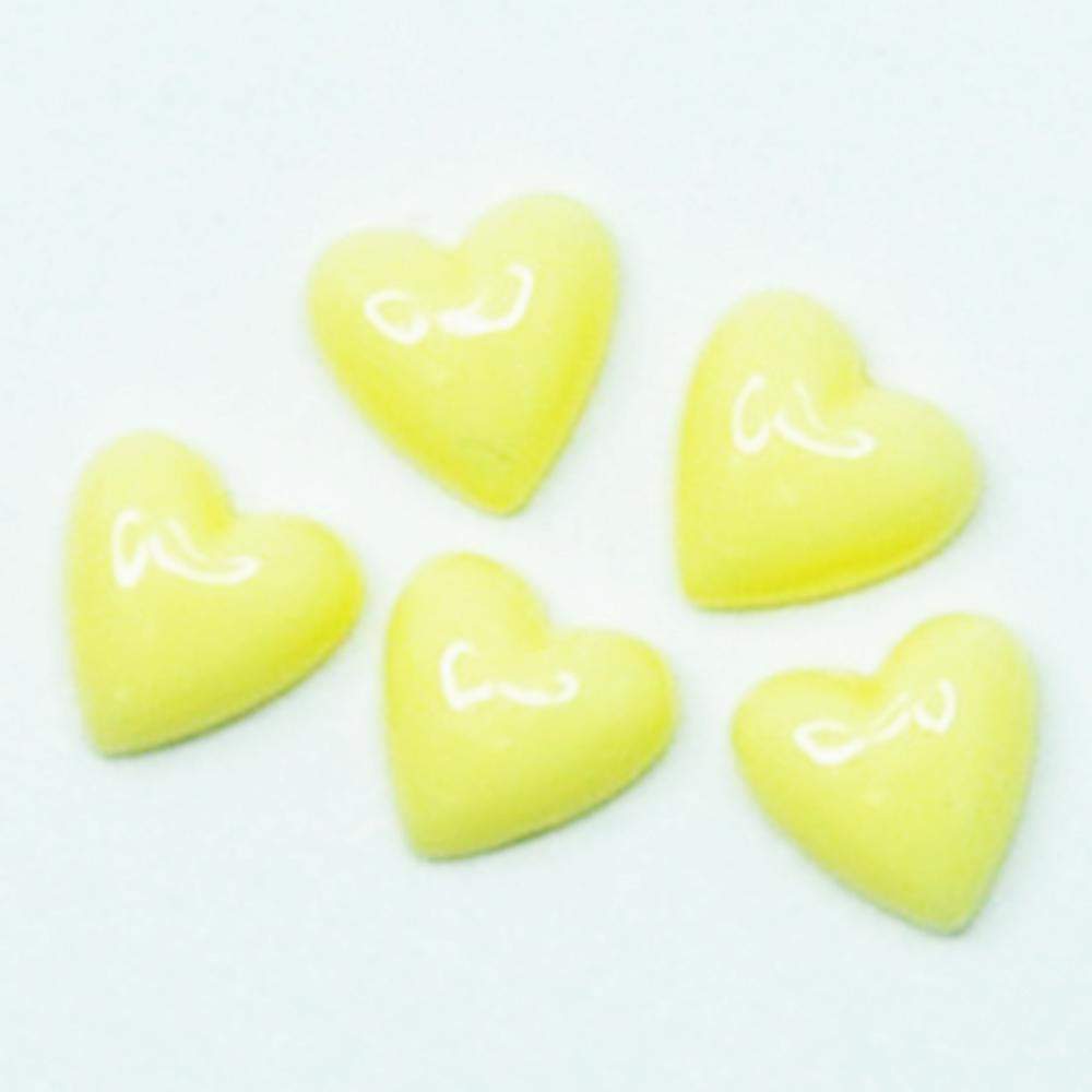Fuschia, Fuschia Nail Art - Plastic Heart - Yellow, Mk Beauty Club, Nail Art