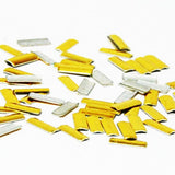 Fuschia, Fuschia Nail Art - Nail Studs - Large Gold Rectangle, Mk Beauty Club, Metal Parts