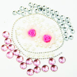 Fuschia, Fuschia Nail Art - Rose & Rhinestone 5pc Set - Light Pink, Mk Beauty Club, Nail Art