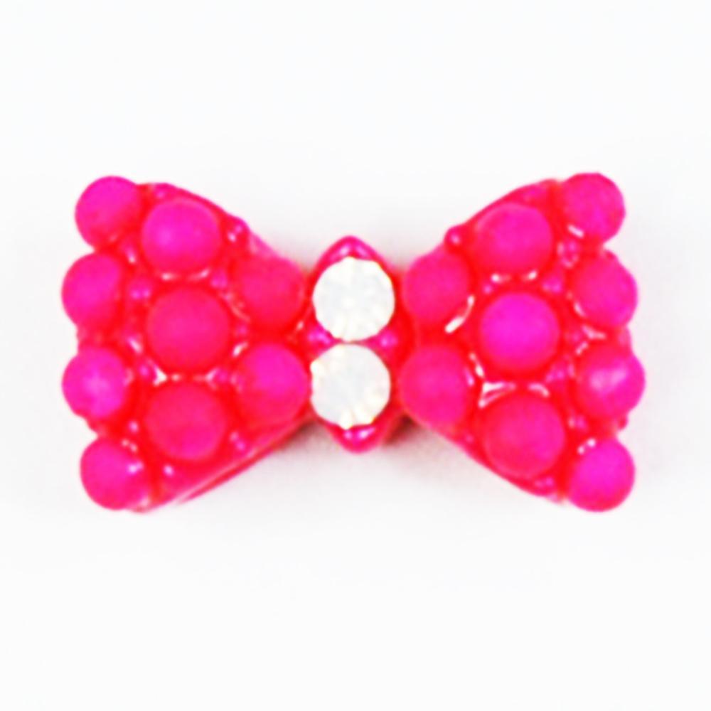Fuschia, Fuschia Nail Art Charms - Neon Stud Bow - Pink, Mk Beauty Club, Nail Art Charms