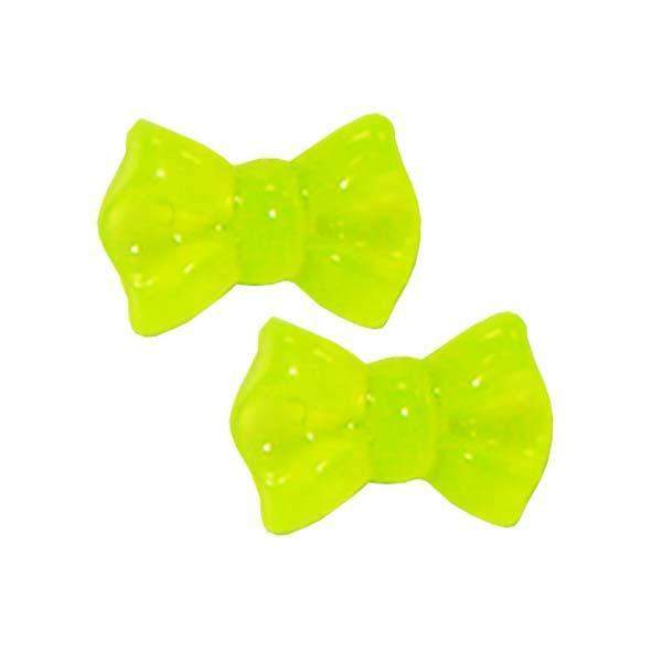 Fuschia, Fuschia Nail Art Charms - Plastic Bow - Neon Yellow, Mk Beauty Club, Nail Art Charms