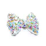 Fuschia, Fuschia Nail Art Charms - Crystal Glam Bow - Aurora/Silver, Mk Beauty Club, Nail Art Charms