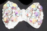 Fuschia, Fuschia Nail Art Charms - Flat Bow - Crystal/White, Mk Beauty Club, Nail Art Charms