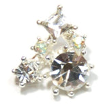 Fuschia Nail Art Charms - Triangle Bow - Crystal