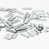 Fuschia, Fuschia Nail Art - Nail Studs - Large Silver Rectangle, Mk Beauty Club, Metal Parts
