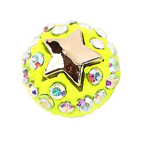 Fuschia, Fuschia Nail Art Charms - Ball & Star - Neon Yellow, Mk Beauty Club, Nail Art Charms